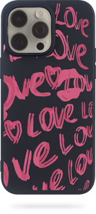 Oriental case iPhone 13 mini black silicone case Love Lipstick Pink (17.6) pr_0062162  in the online store Oriental Case in Kyiv from the Ukrainian brand Orientalcase ✅