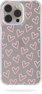 Oriental case iPhone 15 pro transparent silicone shockproof case Heart Spring Pink (18.14) pr_0041818  in the online store Oriental Case in Kyiv from the Ukrainian brand Orientalcase ✅