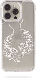 Чохол Oriental case iPhone 16 Pro прозорий пластиковий EVO Tigers White (8.9) pr_0073226  купити в інтернет-магазині Oriental Case в Києві від українського бренду Orientalcase ✅