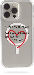 Oriental case iPhone 16 Pro transparent MagSafe case I Like To Be Alone Black (11.9) pr_0073508  in the online store Oriental Case in Kyiv from the Ukrainian brand Orientalcase ✅