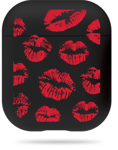 Чохол Oriental case чорний матовий силіконовий для AirPods 1/2 Love Red Lips (17.11) pr_0065683  купити в інтернет-магазині Oriental Case в Києві від українського бренду Orientalcase ✅