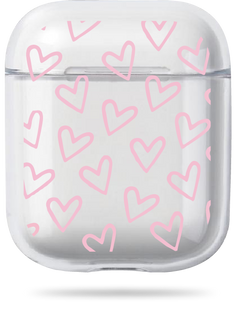 Oriental case transparent silicone case for AirPods 1/2 Heart Spring Pink (18.14) pr_0065633  in the online store Oriental Case in Kyiv from the Ukrainian brand Orientalcase ✅