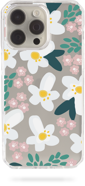 Oriental case iPhone 15 pro transparent plastic EVO case Flowers Jasmine (1.14) pr_0042157  in the online store Oriental Case in Kyiv from the Ukrainian brand Orientalcase ✅