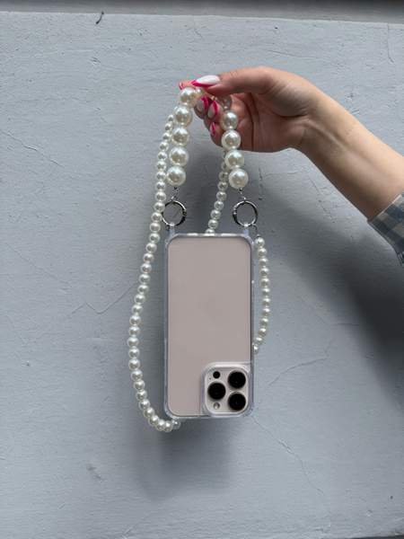 Чохол Oriental case iPhone 8 Plus/7Plus прозорий з ремінцем Clear Crossbody with Pearls Strap pr_0080871  купити в інтернет-магазині Oriental Case в Києві від українського бренду Orientalcase ✅