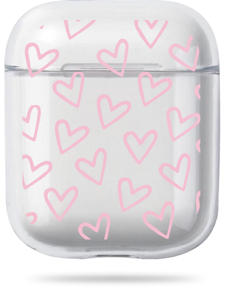 Oriental case transparent silicone case for AirPods 1/2 Heart Spring Pink (18.14) pr_0065633  in the online store Oriental Case in Kyiv from the Ukrainian brand Orientalcase ✅